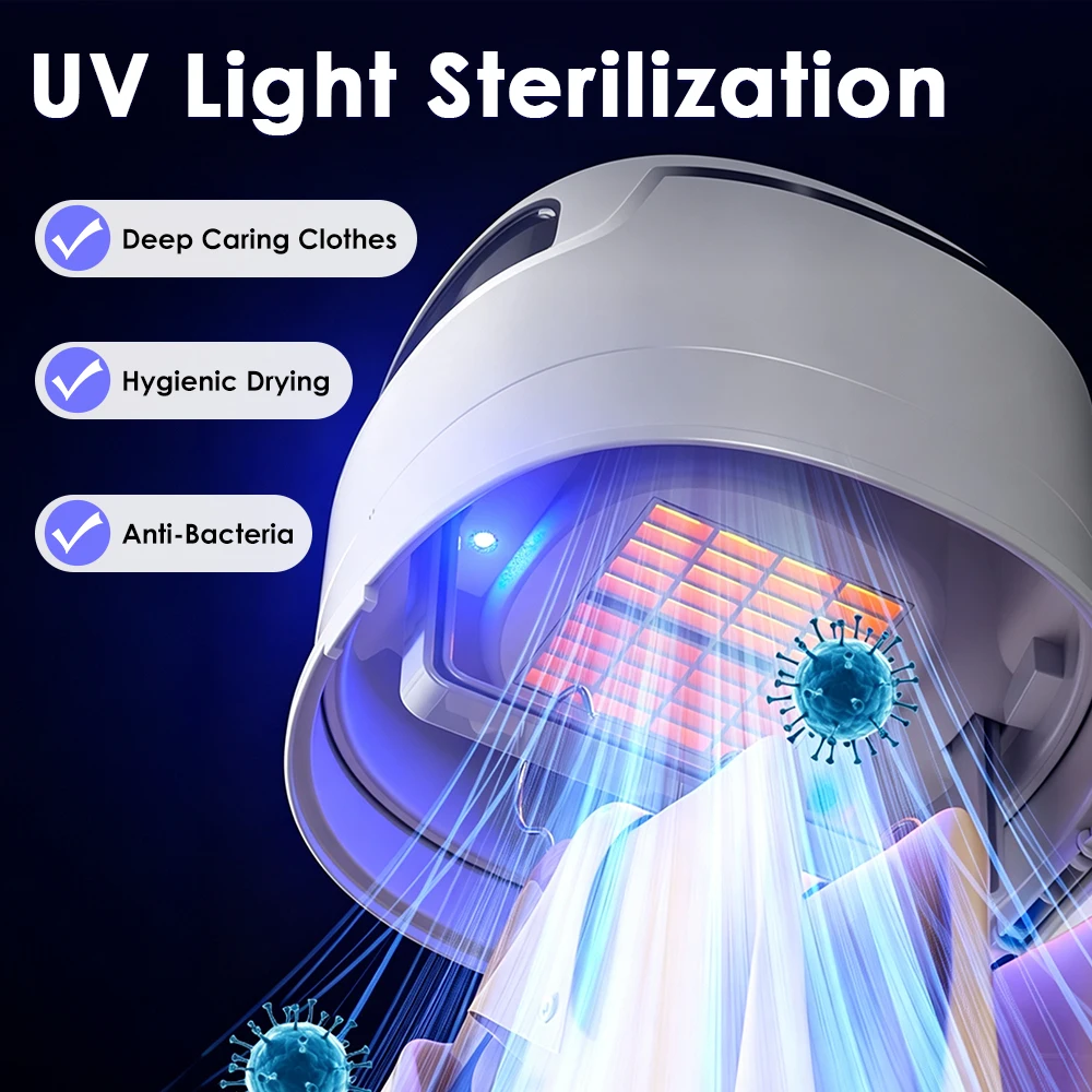 Tragbarer Kleidertrockner, faltbarer Mini-Trockner, 600/150 W, PTC-Heizung, UV-Sterilisation, ideal für Wohnungen, Studentenwohnheime und Schlafzimmer. – Detail 5
