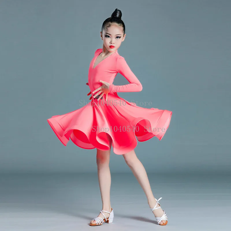 Sukienka do tańca towarzyskiego dla dzieci, standard krajowy, wiele kolorów, sukienka konkursowa dla dziewczynek do tańca latynoamerykańskiego, kostiumy do występów dla dzieci.