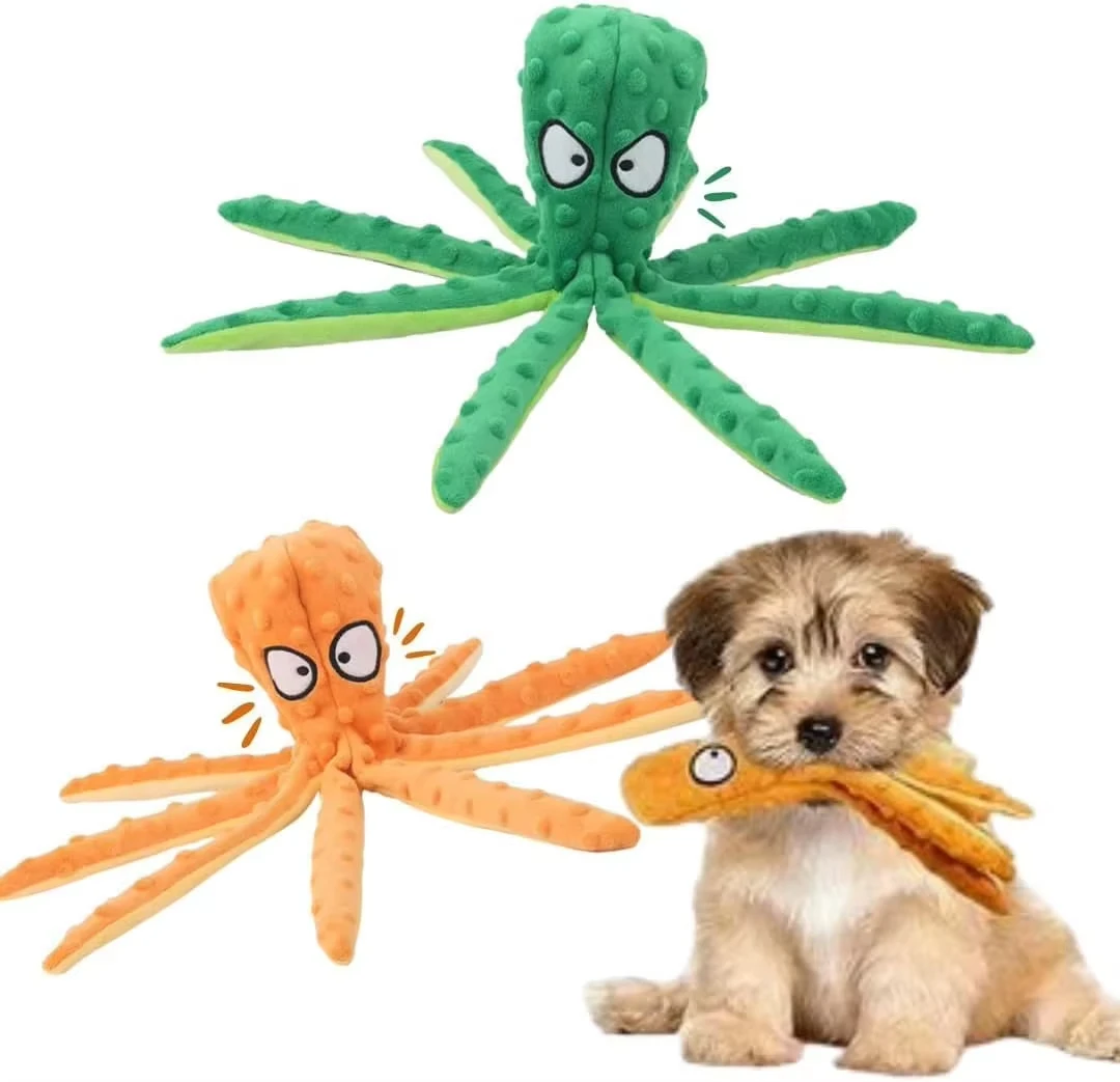 Dog Vocal Toys Octopus Non-stuffed Soft Plush Toy Puppy Educational Teething Chew Toys Pet Supplies for Small Medium Dogs image 6