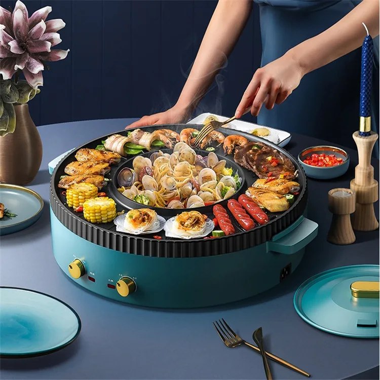 Commercial Modern Half Circle Electric Griddle Plate Non-Stick Aluminum Alloy Hot Plate Powder Coating Smokeless Grill