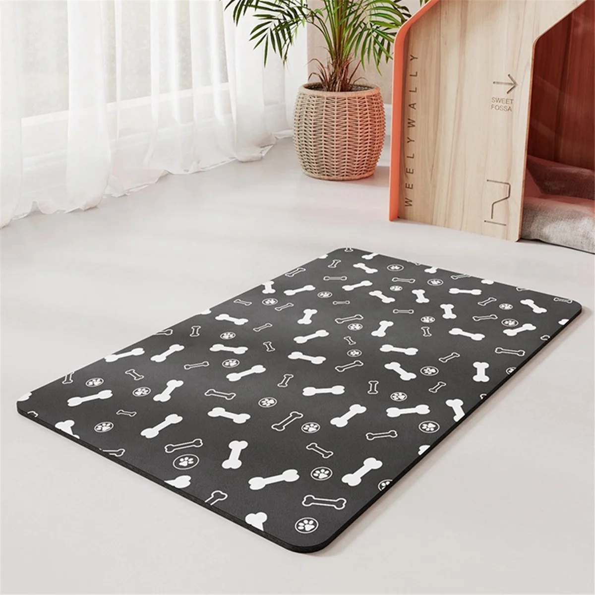 Pet Feeding Mat-Absorbent Dog Food Mat-Dog Mat for Food and Water-No Stains Quick Dry Dog Water Dispenser Mat 30x40cm,A