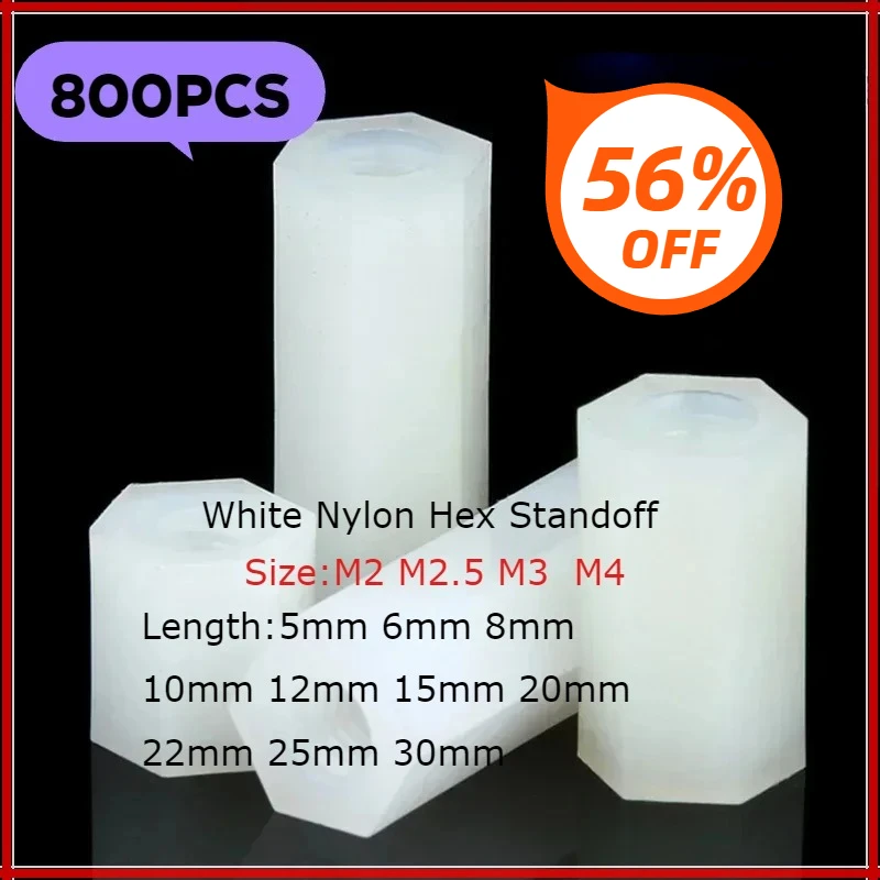 800Pcs White Nylon …