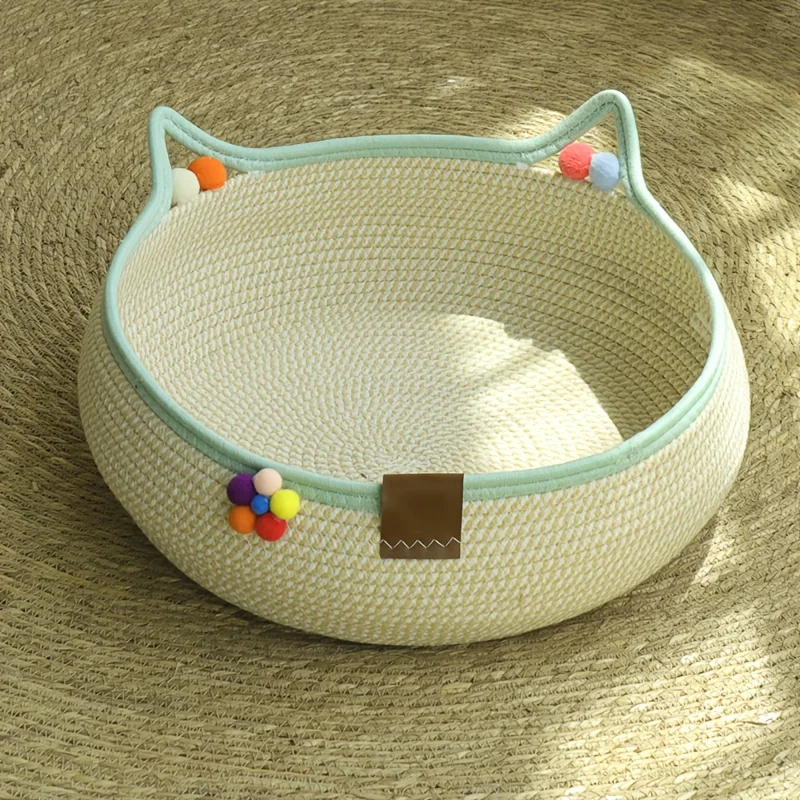 Woven Rattan Cat Bed Basket 3