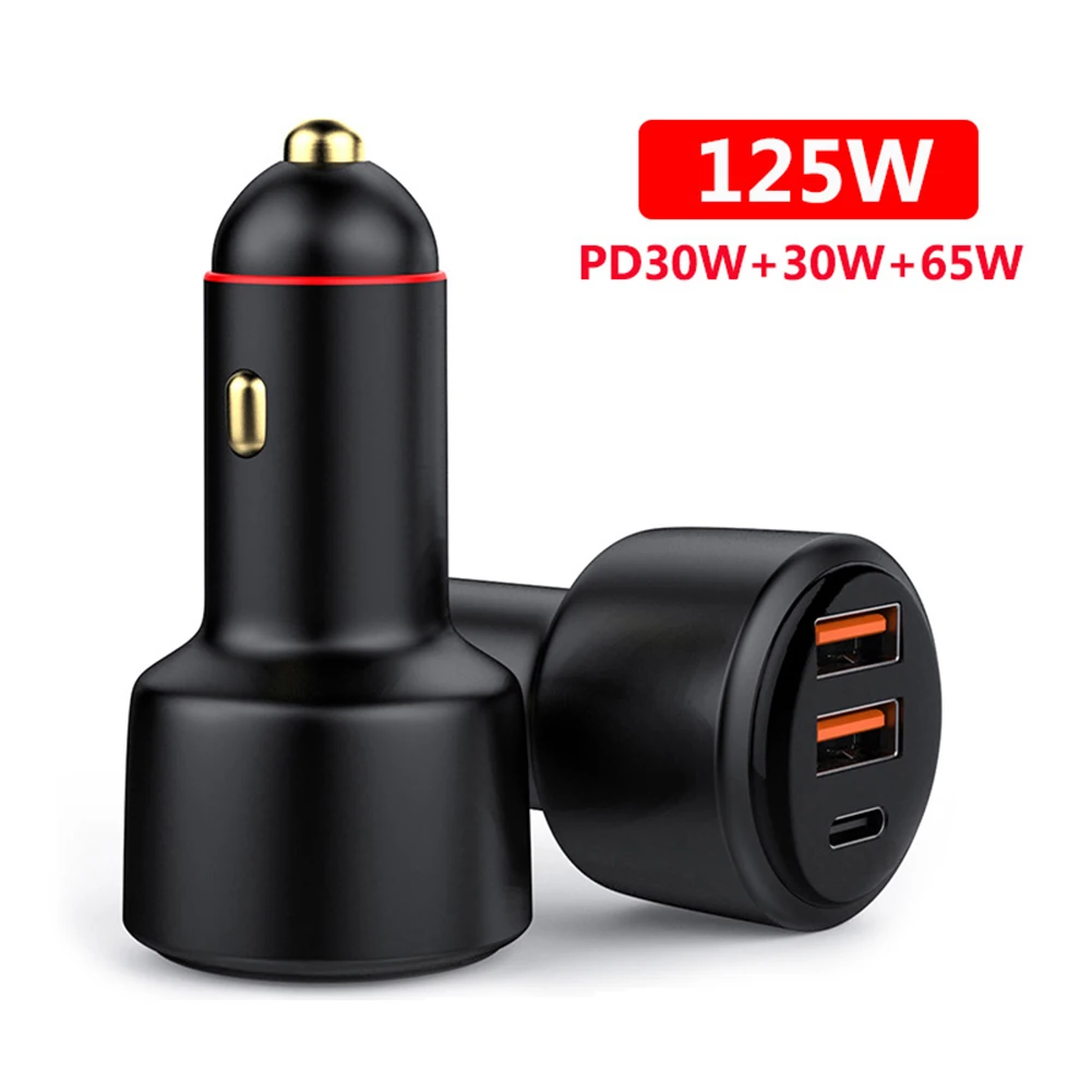 For Digital Products Such As Mobile Phones And Tablets Aluminium Alloy Black Car Charger High Quality USB/Type-C