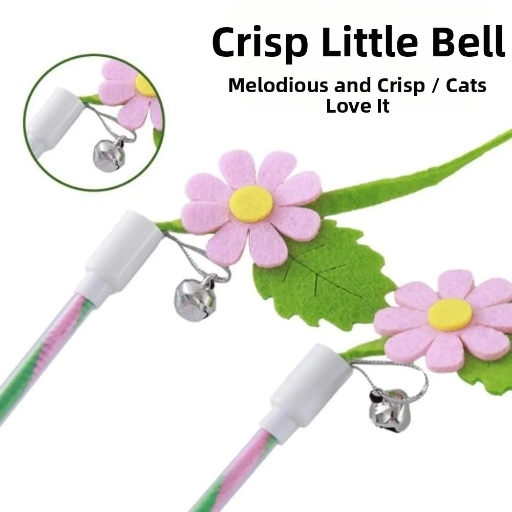 Creative Felt Kitten Cat Teaser Stick Flower Leaf Shaped Long Stick Cat Teaser Rod Teaser Cat Wand Interactive Playing