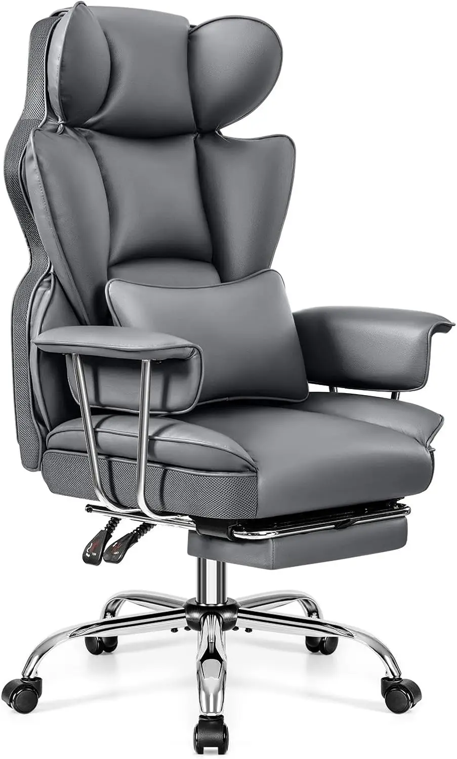 Office desks and chairs, tall executive chairs with foot pedals, ergonomic high back chairs (with lumbar support) (gray)