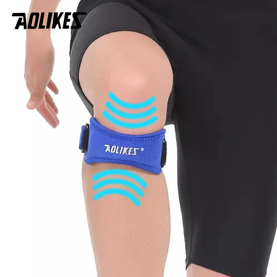 AOLIKES 1PCS Knee Patellar Tendon Knee Support Strape Brace Adjustable Shock Absorption Compression Knee Pad for Basketball