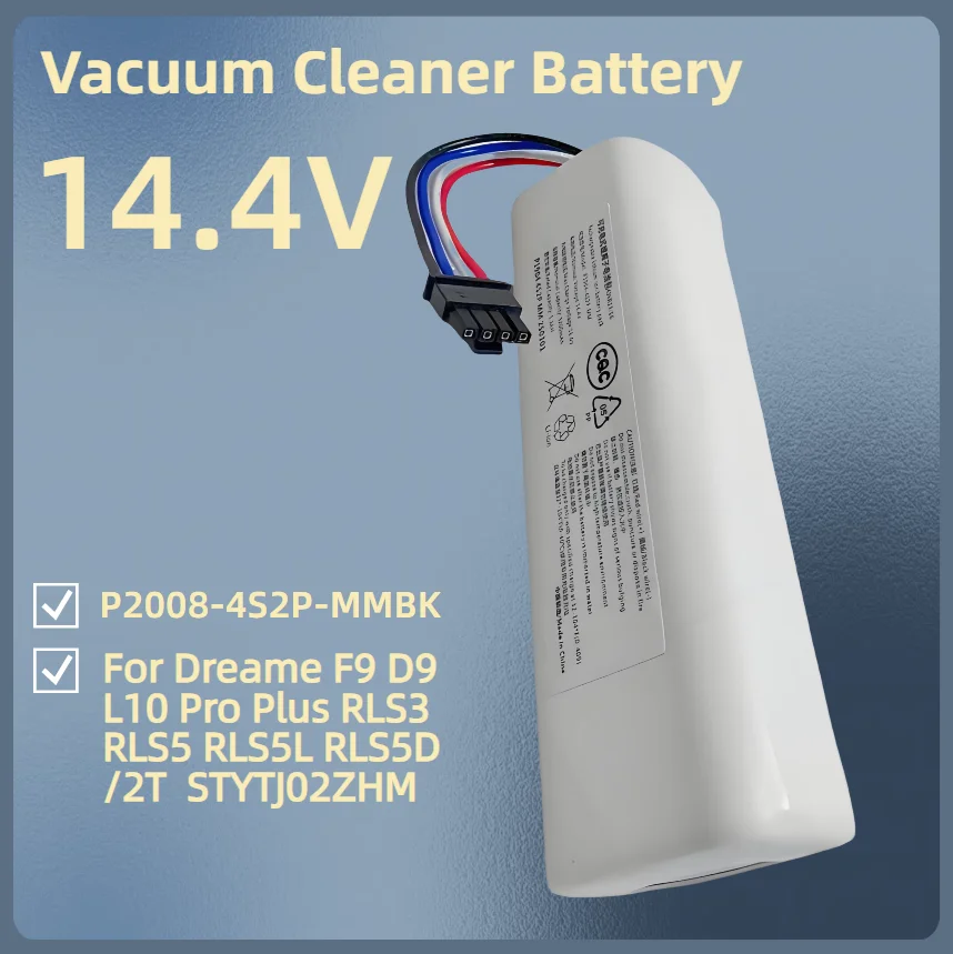 

P2008-4S2P-MMBK 14V 9800mAh For Dreame F9 D9 L10 Pro Plus RLS3 RLS5 RLS5L RLS5D Accessories Parts Replacement Battery