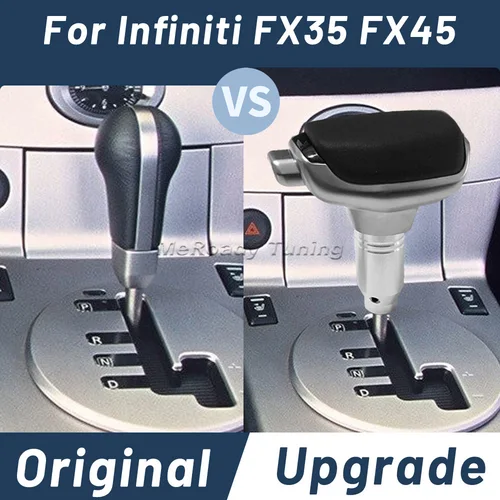 Imagen 2 del producto Perilla de palanca de cambios de cuero modificado, palanca de cambios para Infiniti FX35 FX45 para Nissan Pathfinder R51 Murano Z51, estilo de coche