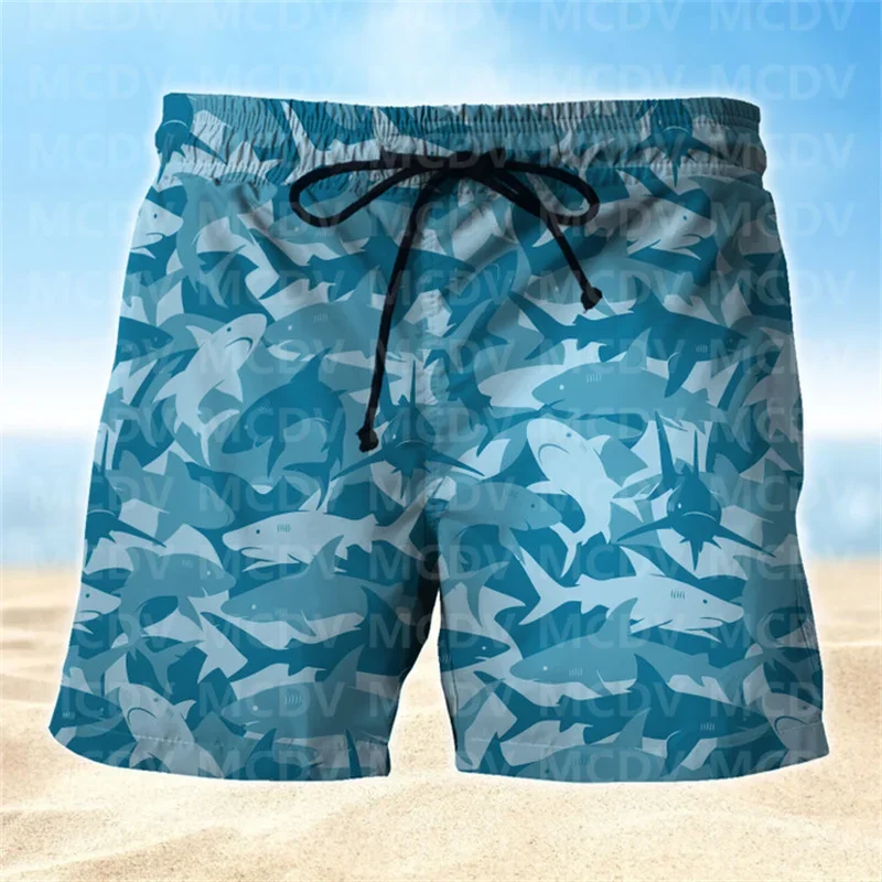 

Ocean Shark Blue Camouflage Mens Board Shorts, Shark Swim Shorts in Men's Swimwear, Shark Swimming Mens Board