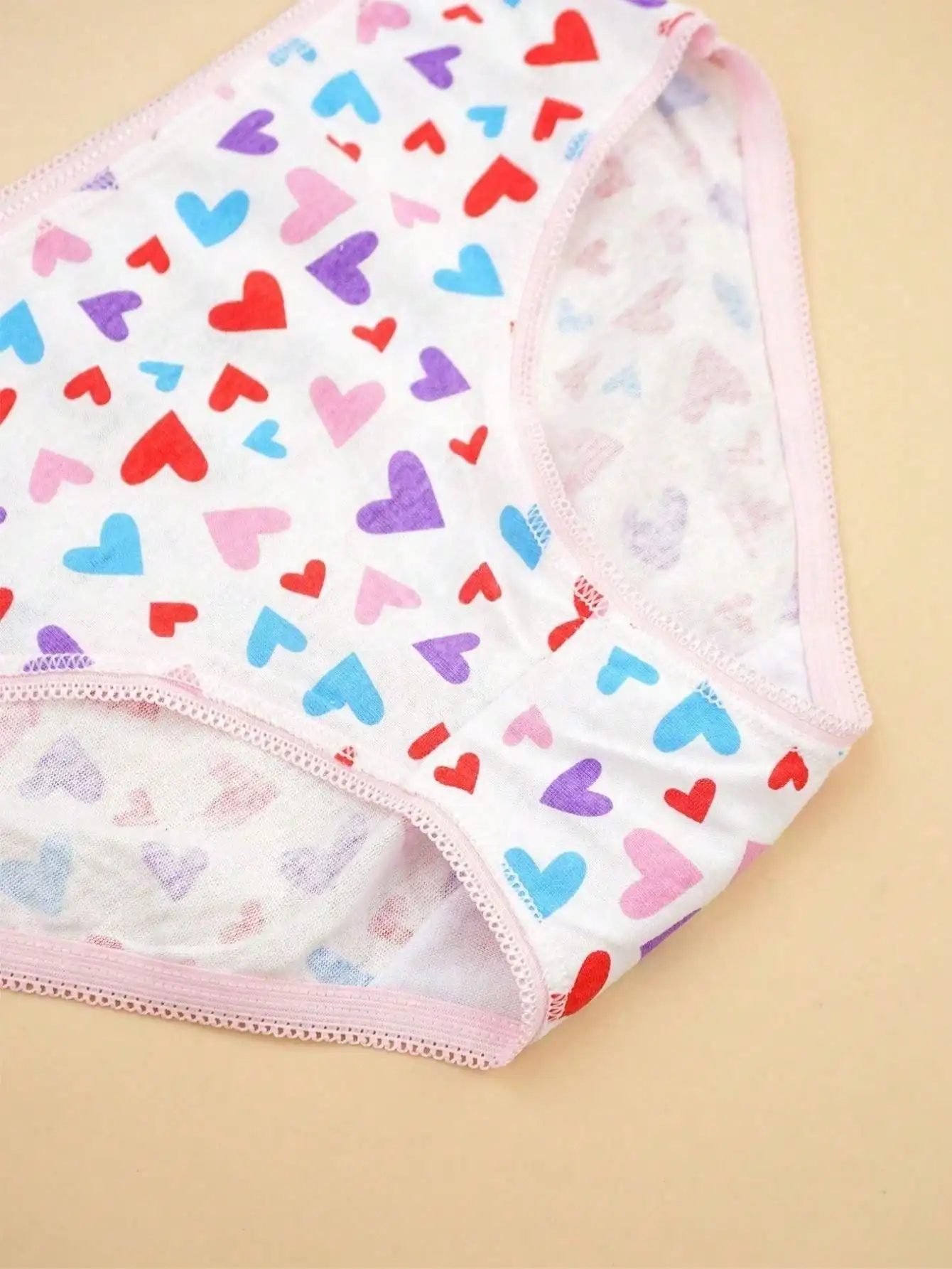 24 Pack Girls Unnderwear Cute Pink Hearts & Floral Design Cotton Underpants for Kids image 7