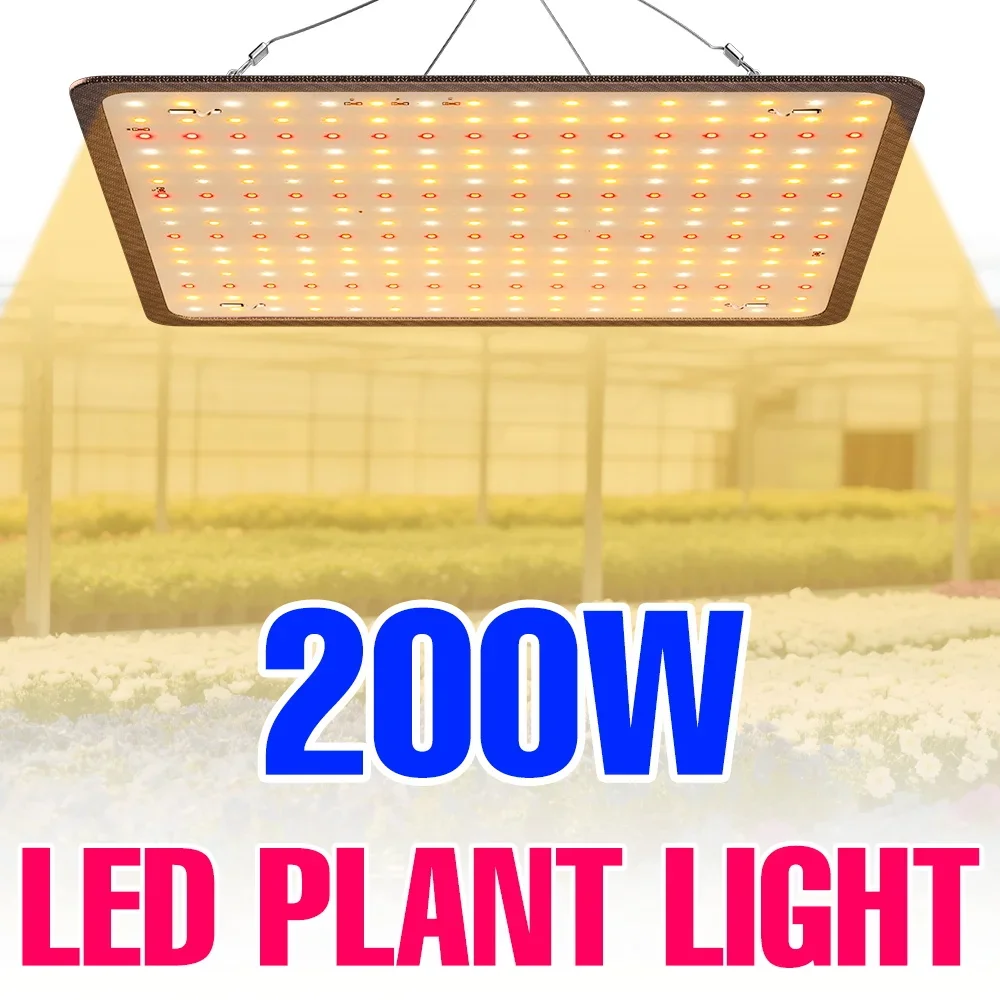 

200W Full Spectrum Grow Light LED Quantum Board Plant Fill Lamp 220V Greenhouse Tent Vegs Flower Cultivation Lighting US/EU Plug