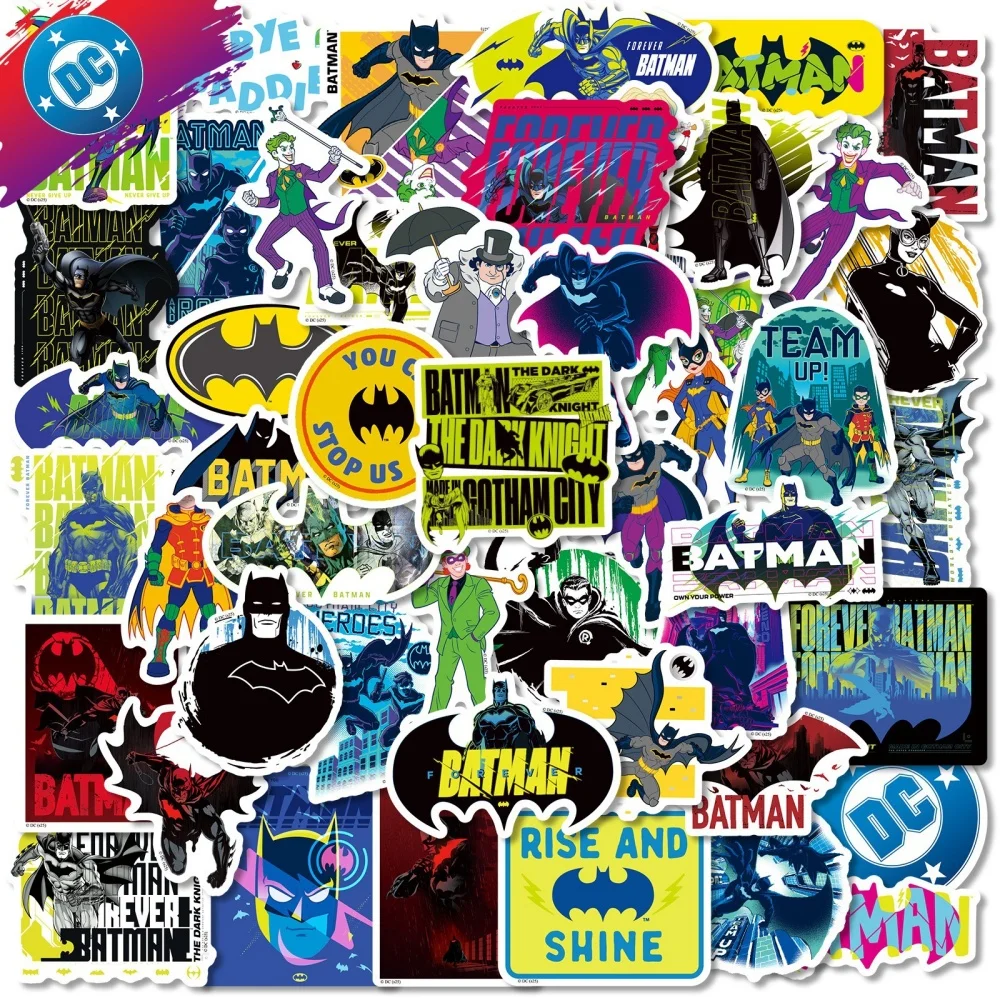 Genuine 50Pcs DC Justice League Stickers Batman Superman Skateboard Laptop Luggage Bike Phone Car Decals Toys Gifts