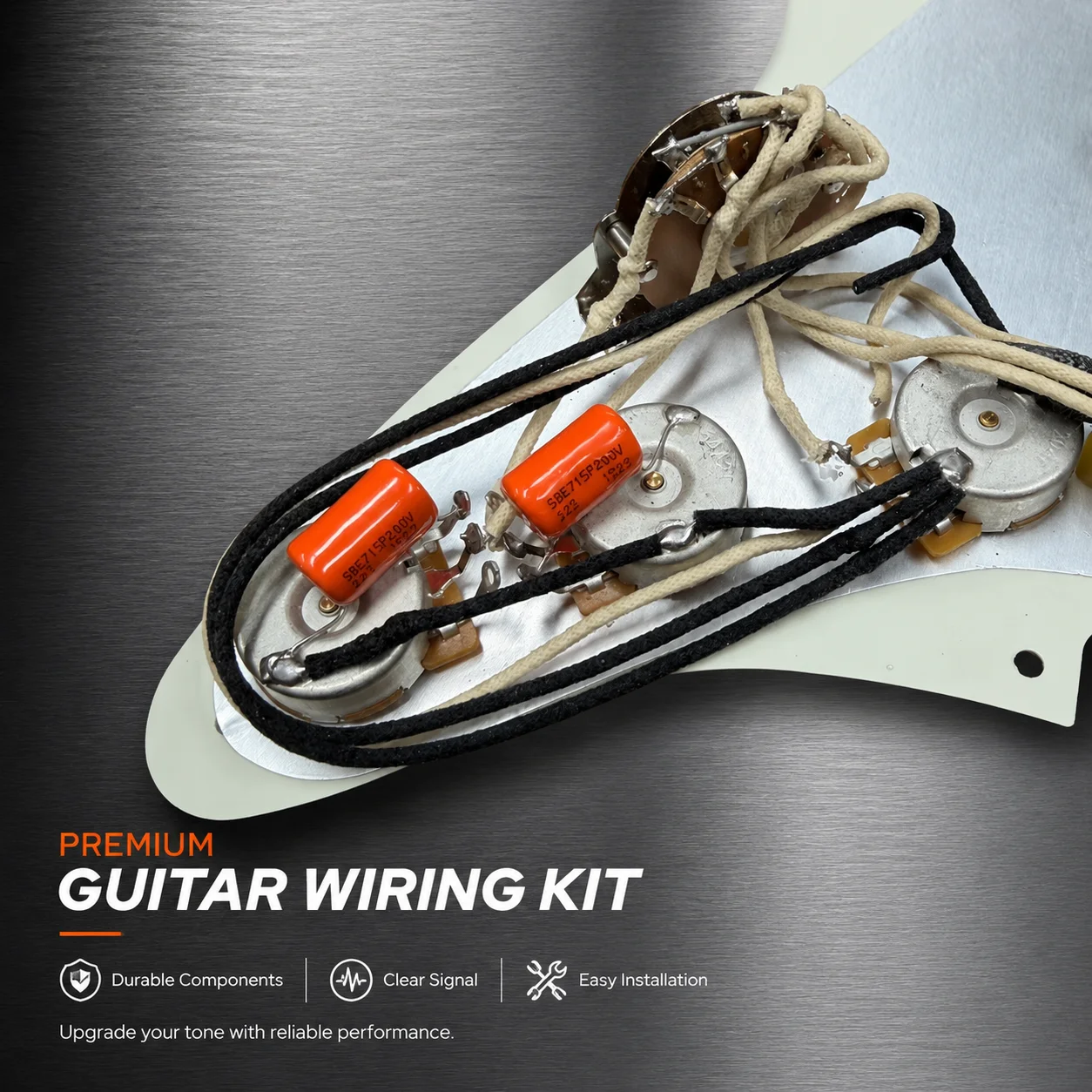 ST Strat Pre‑wired Guitar Wiring Harness With Tone Capacitors & Output Jack For Vintage‑Style Bridge Upgrade Replacement Parts view 3