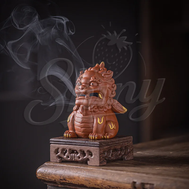 

Fortune Zisha Purple Clay Brave Incense Burner Household Ornaments Indoor Aromatherapy Sandalwood Incense Smoker