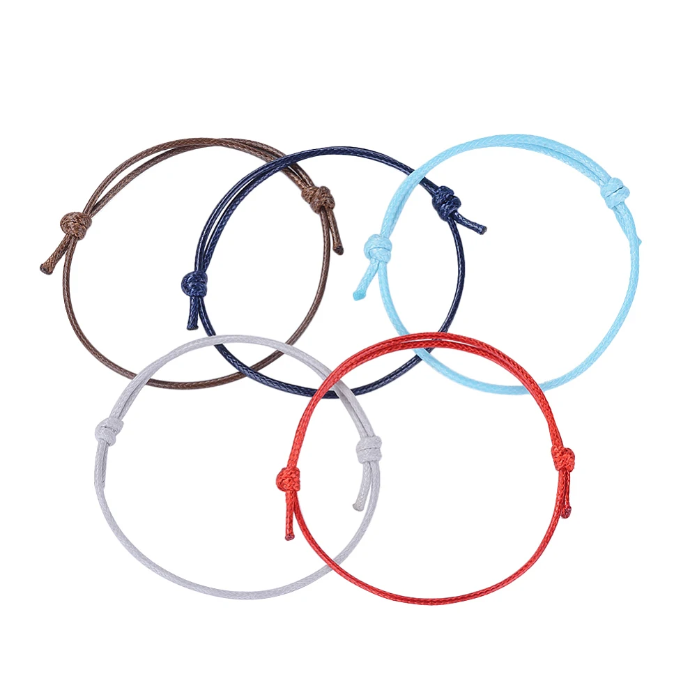 

PandaHall 50pcs Simple Woven Korean Waxed Polyester Cord Bracelet, Handmade Adjustable Pure Color Thread for DIY Jewelry Making