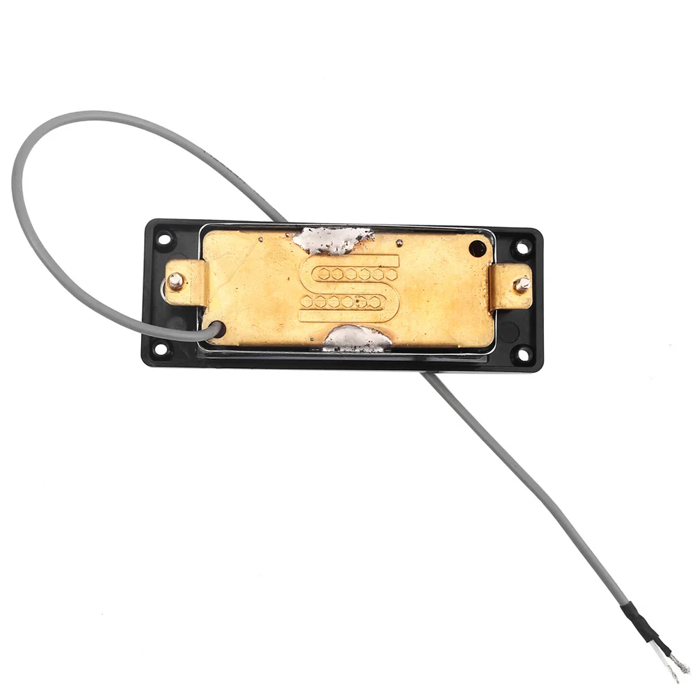 

Mini Guitar Humbucker Pickup Black Frame Bridge Neck Replacement Part for Electric Guitar Clear Sound Precise Pole Spacing 52Mm
