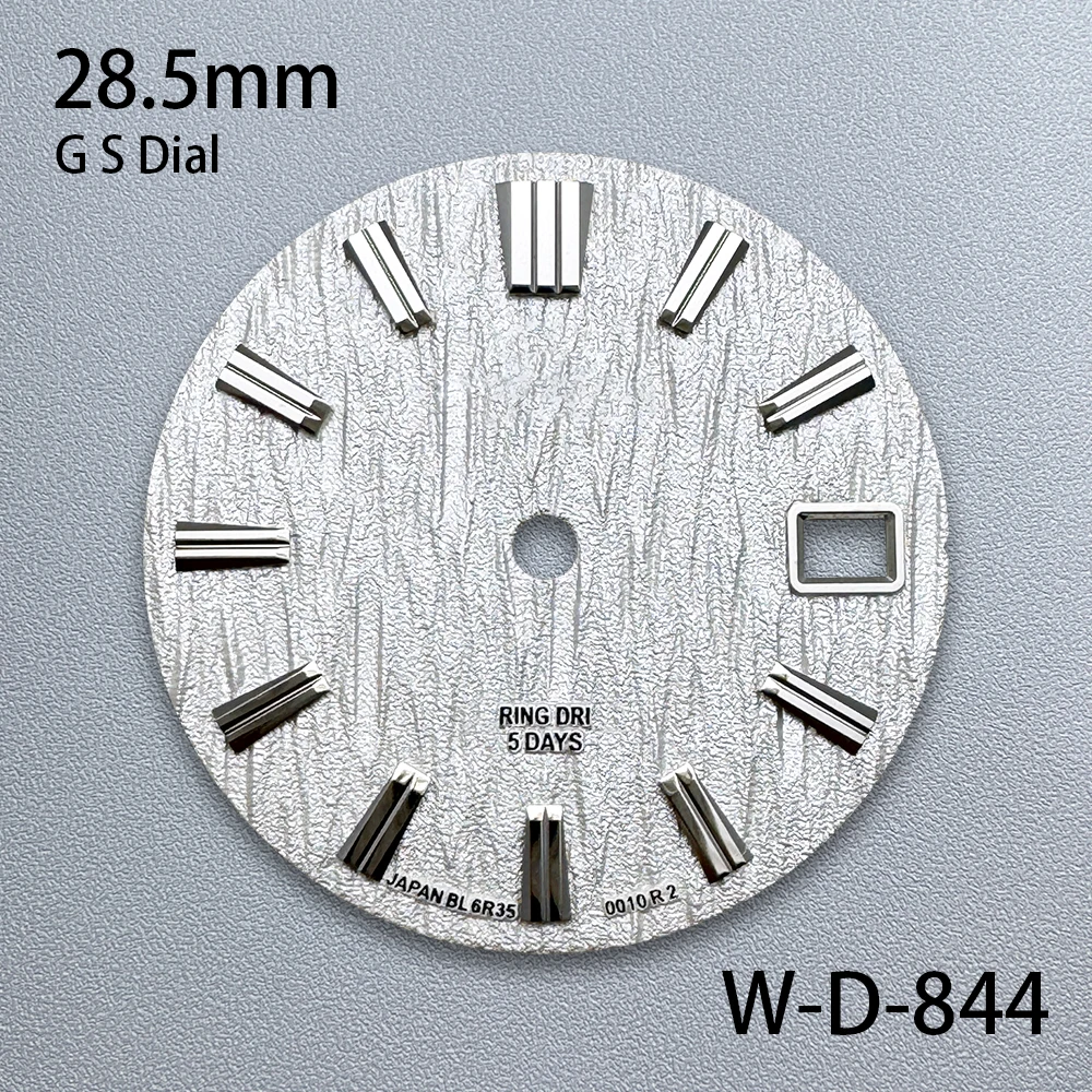28.5mm GS Logo With Grand S Dial Suitable Fit NH35/NH36/4R/7S Japan Movement Bark Pattern High Quality  Watch Accessories ﻿