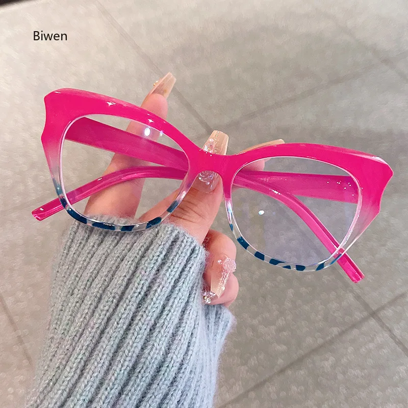

Women Fashion Cat Red Glasses Frame 2023 Trendy Anti Blue Light Spectacles Frames Optical Computer Eyeglasses Gafas Очки