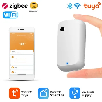 Sensor de luz Tuya ZigBee/WiFi, Sensor inteligente de iluminación para el hogar, Detector de brillo, automatización, funciona con enlace de vida inteligente