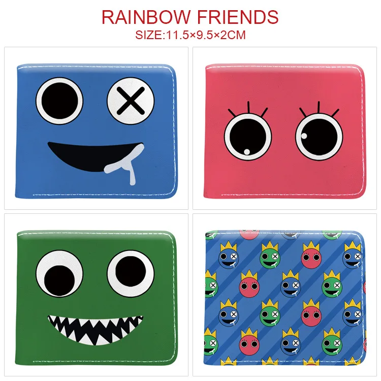 

Rainbow Friends Half Fold Wallet Rainbow Friends Horror Game Card Bag Zero Wallet Full Color Short Leather Wallet Toys