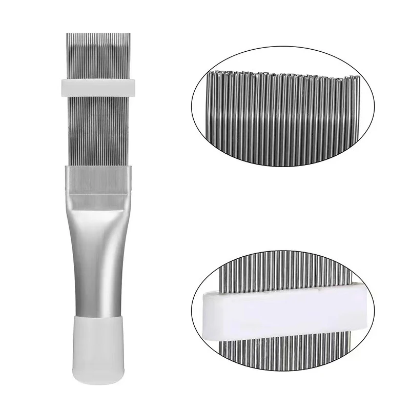 Air Conditioner Fin Cleaning Comb Stainless Steel Condenser Radiator Fin Brush Cleaner Repair Tool Coil Comb Household Cleaning
