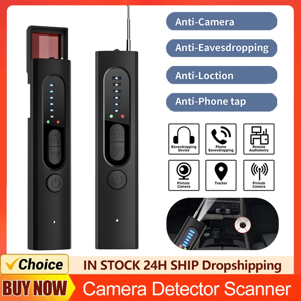 

Camera Detector Anti Spy Bug Listening Device Candid Pinhole Camara Scanner Security Protection for Home Office Travel