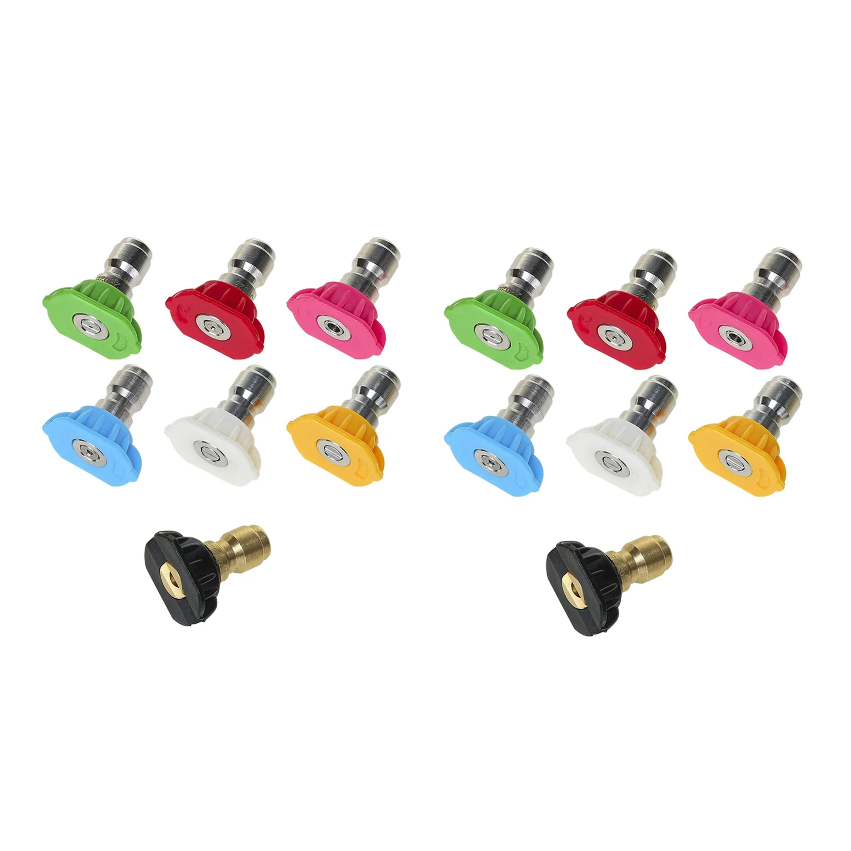 AASS-High Pressure Washer Accessories Kit, 14 Power Washer Spray Nozzle Tips,1/4 Inch 4500 Psi 14-Pack (2.5 Gpm)