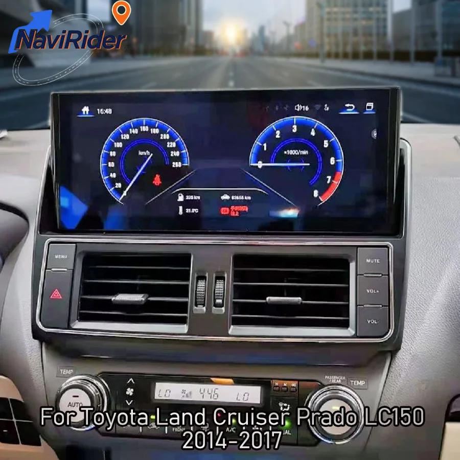 12.3inch Android 15 Multimedia Player For Toyota Land Cruiser Prado LC150 2014-2017 Stereo Car GPS Carplay Navigation Auto Radio