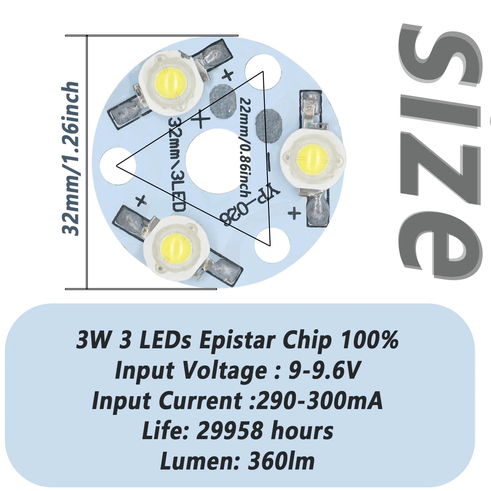 سطوع عالية LED مصباح حبة ، الباردة مصدر المجلس ، الركيزة الألومنيوم ، اكسسوارات دائرية ، 3 واط ، 12 واط ، 24 واط ، 290-300mA