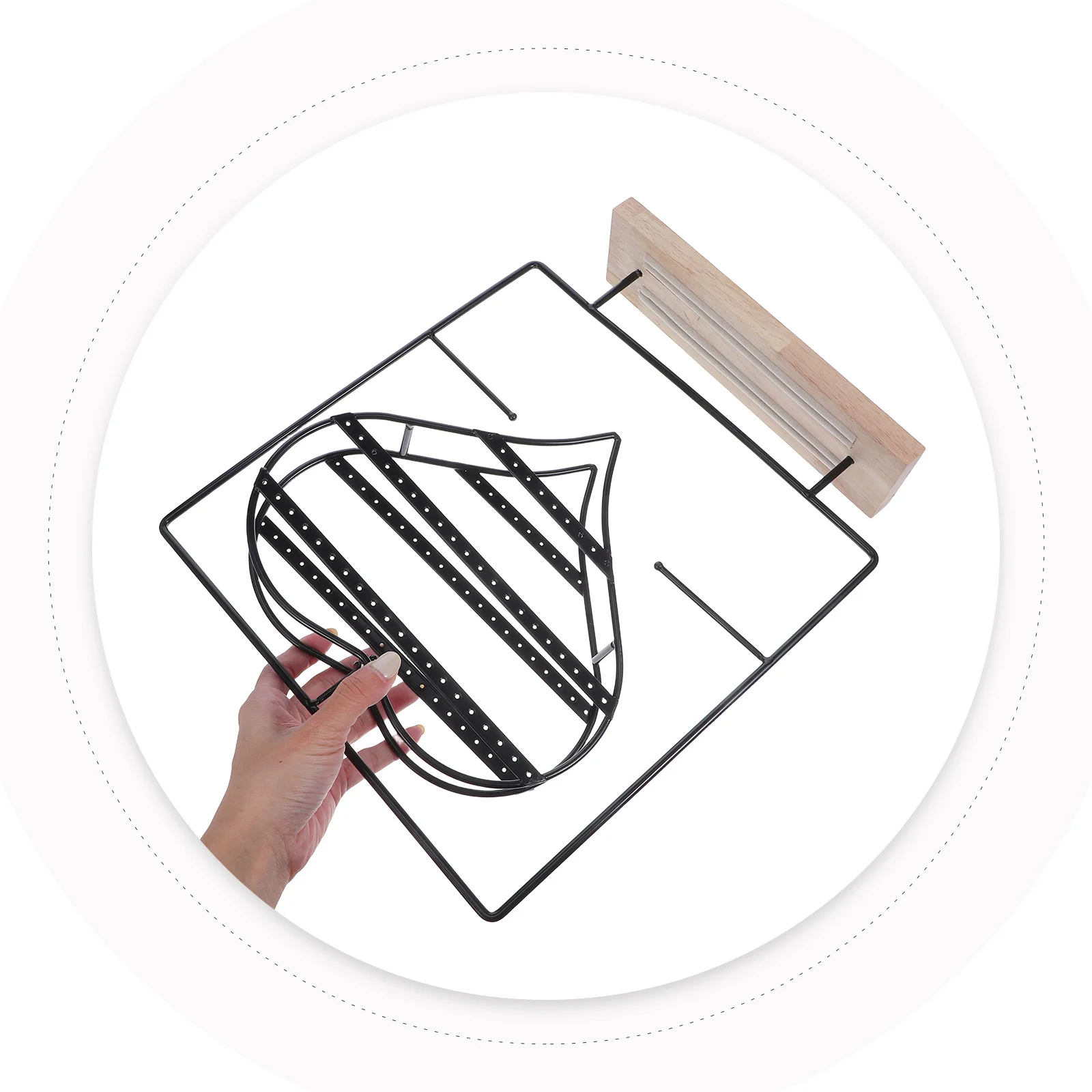 

Rotating Jewelry Stand Metal 360 Degree Rotatable Earring Display Holder Necklace Organizer Table Rack for Shops Selling Black