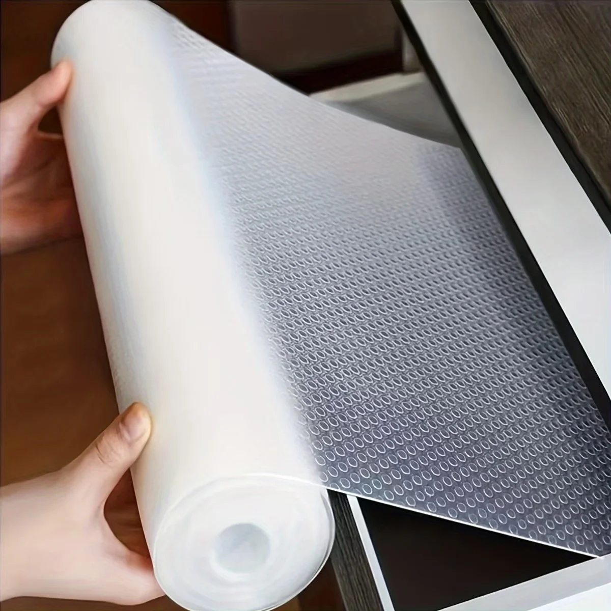 Glue-Free Non-Slip Kitchen Cabinet Mat Transparent EVA Drawer Mat Wardrobe And Shoe Cabinet Mat Countertop Anti-Slip Mat.