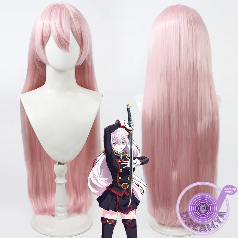 Kyouka Uzen Cosplay Wig Mato Seihei No Slave Pink Long Heat Resistant Synthetic Hair Halloween Party Role Play Carnival +Wig Cap