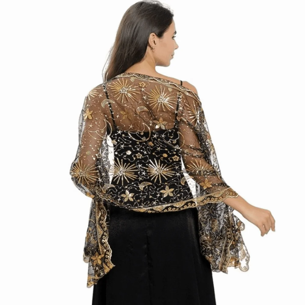 

Модная вечерняя накидка с пайетками и блестками, однотонная сетчатая накидка для свадьбы, женская накидка-шаль для вечеринок, для свадебных церемоний