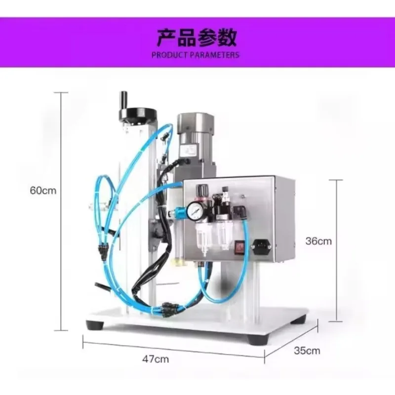 

Tabletop Semi-Automatic Pneumatic Capping Machine: For Screwing Cap Sealing of Liquid Perfume Pump Bottles