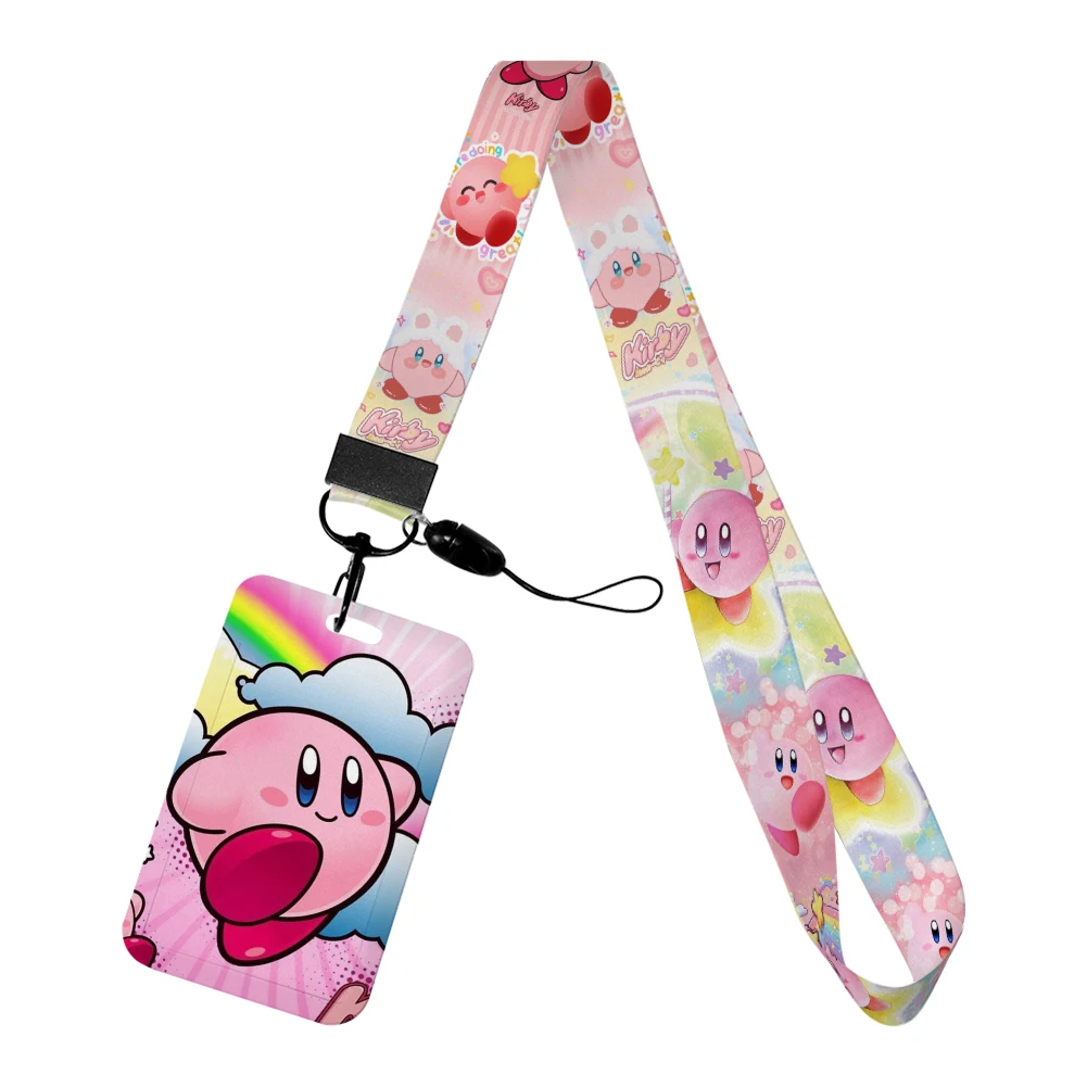 

Japanese Cartoon Pink Star Badge Id Credit Card Student Card Holder Lanyards Pass Hang Rope Lanyard For Keys Strap Accessories