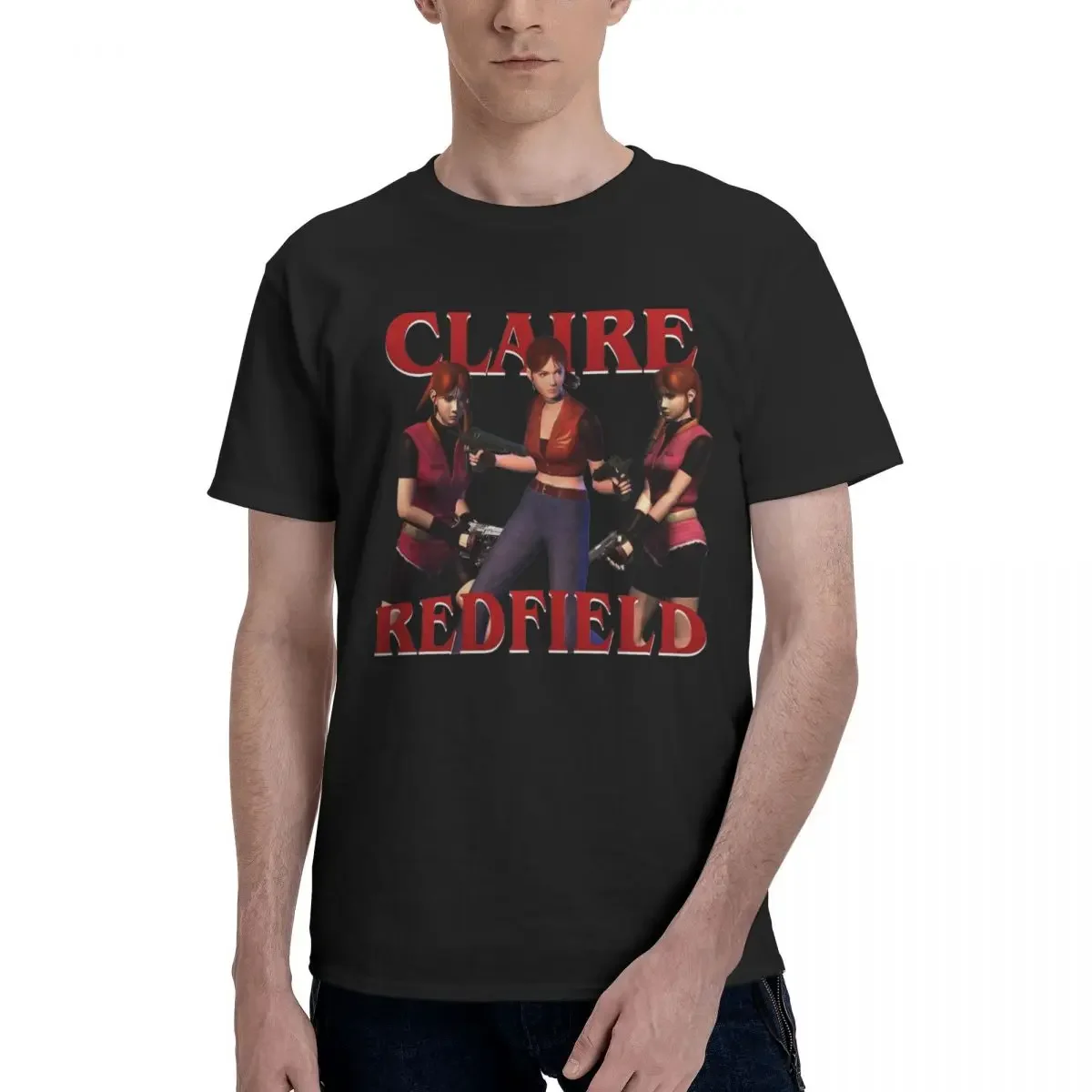 Мужские футболки Residents Evils Claire Redfield Fun, футболки из чистого хлопка, футболки с короткими рукавами, топы с круглым вырезом, вечерние