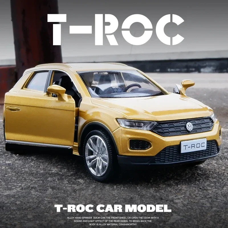 1:36 volkswagen T-ROC hohe simulation druckguss metall legierung modell auto sound licht zurückziehen sammlung kinder spielzeug geschenke f344