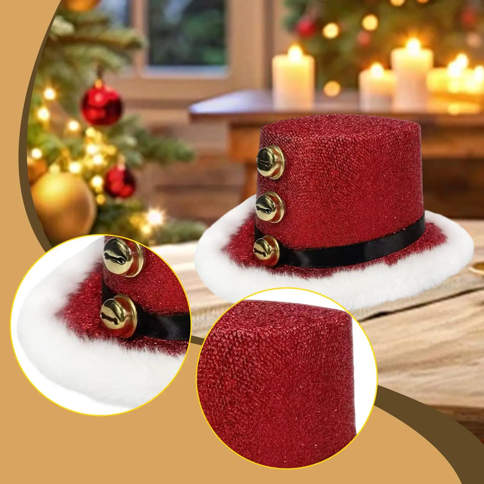 

Christmas Top Hat Decorative Xmas Decor Snowman Top Hat Headgear for Fancy Dress Themed Party Stage Performance Role Play Winter