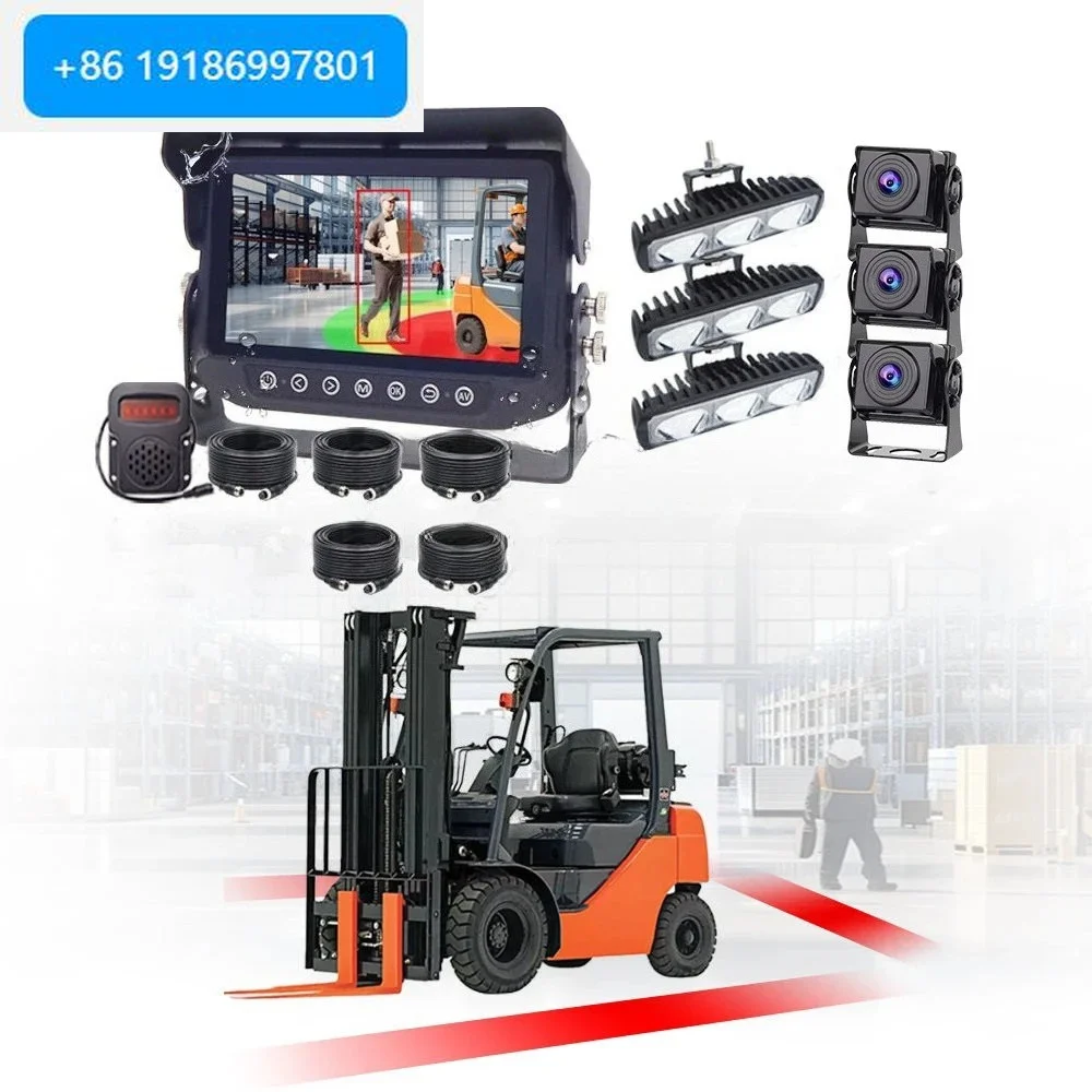 12V AI  Forklift Proximity  with Reverse Anti-Collision System Pedestrian Safety Alert Warning Car Reversing Aid