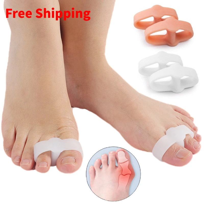 

1Pair Gel Feet Care Silicone Toe Corrector Overlapping Splitter Hallux Valgus Straighteners Separators Bunions Pain Relieve