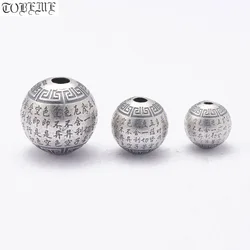 100% 925 Silver the Buddhist Heart Sutra Beads Sterling Good Luck Loose Bead Jewelry Findings