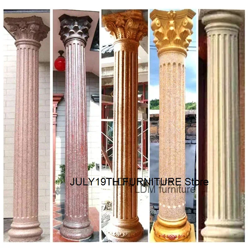 European Roman Column Molds Cylinder New Rural Building with Villa Cement Roman Column Model Plastic Column Mold Garden Building