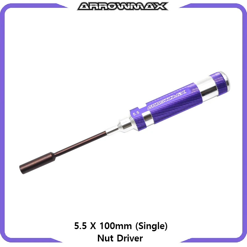 ARROWMAX Nut Driver Screwdriver Set 4.5, 5.5, 7.0 X 100mm Purple Hand Tools for RC Tool