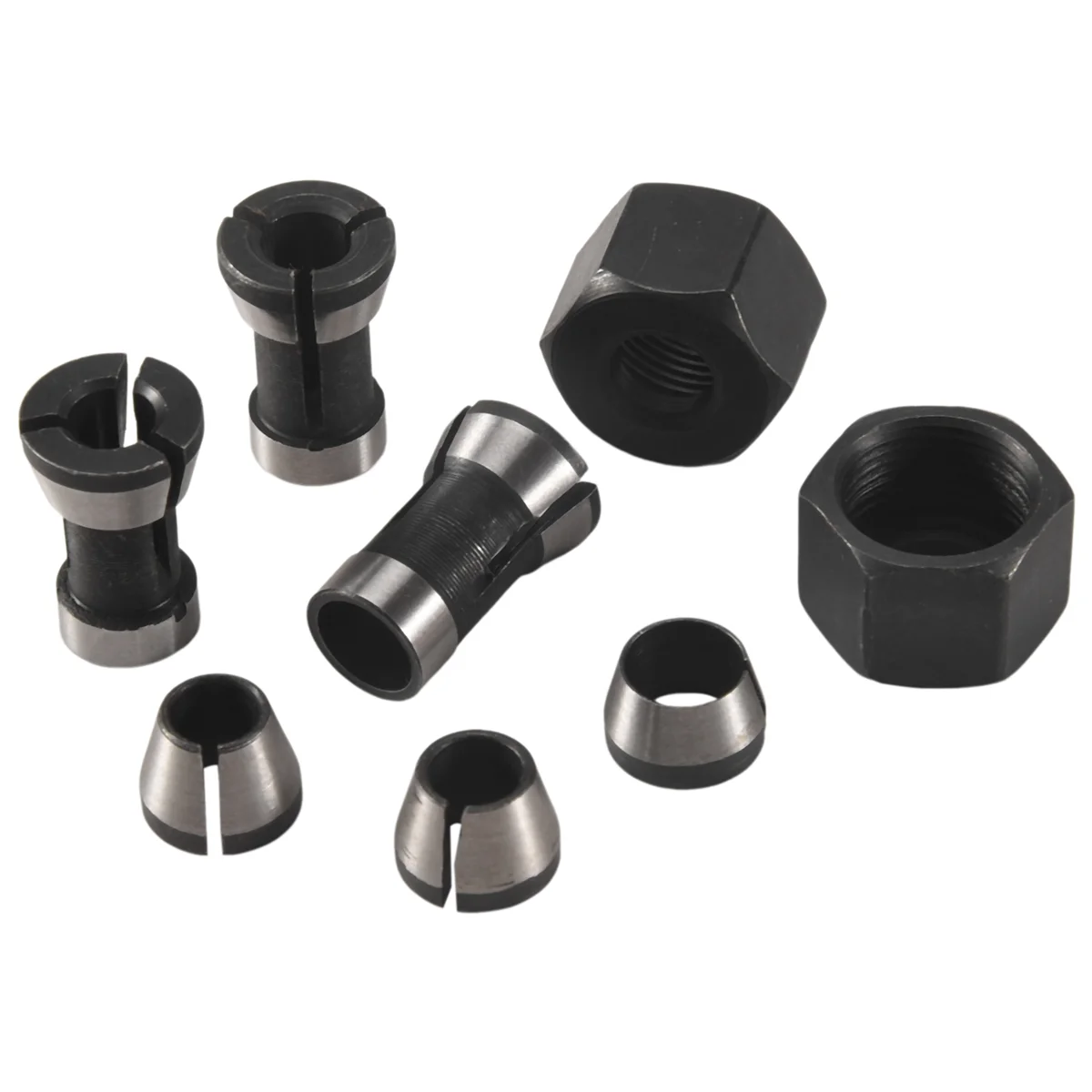 Router Collet Set 8 Pcs Router Collet Set Chuck Heads Adapter for Drills Engraving Trimming Carving Machine Electric Router Mill
