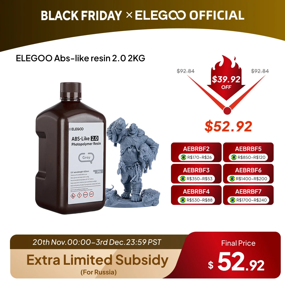 elegoo-resine-d'imprimante-3d-2kg-405nm-resine-semblable-a-l'abs-durcissement-uv-pour-l'impression-lcd-3d-haute-precision-faible-odeur-gris-2000g