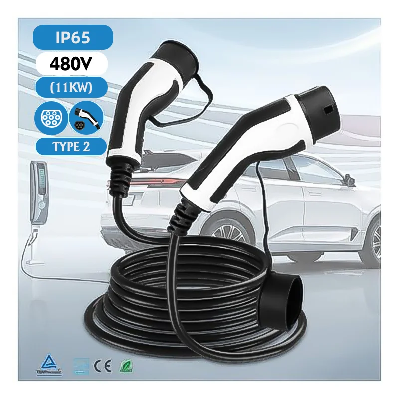 

16A EV Charging Cable 11kw Type2 to Type2 3-Phase 480V Electric Vehicles Charger with High Quality Charging Gun