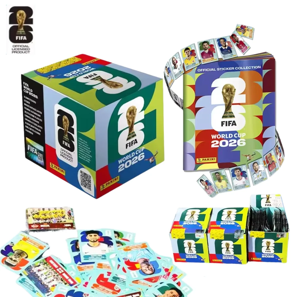 Autocollants de collection Panini pour le tournoi de football international 2026, boîte complète de 50 paquets, collection pour les fans de football, souvenir, cadeau