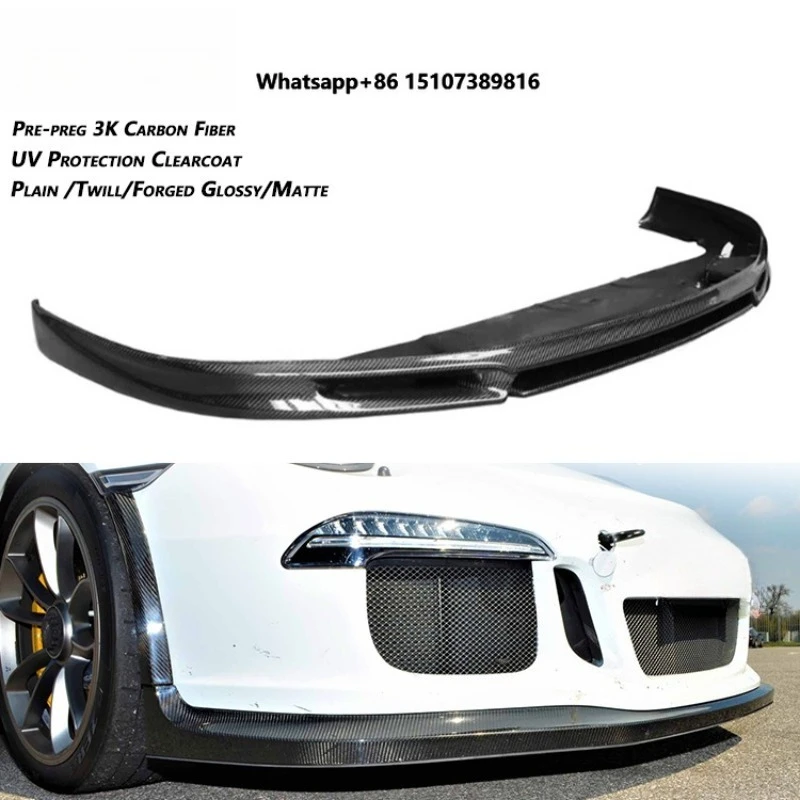 New Carbon Fiber Front Bumper Spoiler Lip Dry Car Styling for 911.1 Carrera 4S & Carrera Convertible 2012-2016