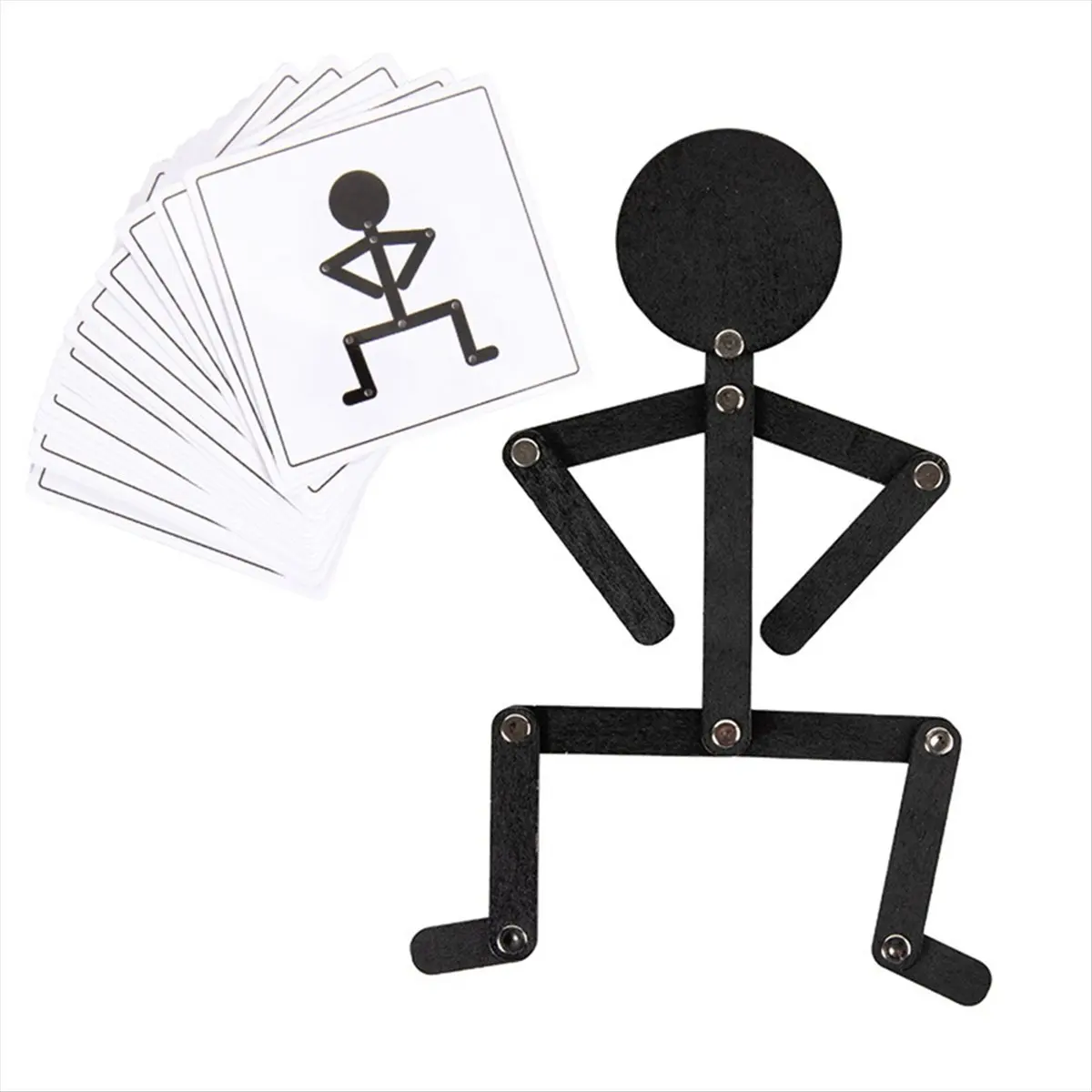 Compatible Sport Wooden Man Material DIY Puzzle Toys Educational Game Early Learning Toy for Children Fine Motor Training Black
